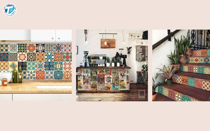 Mẫu decal gạch bông trang trí nghệ thuật